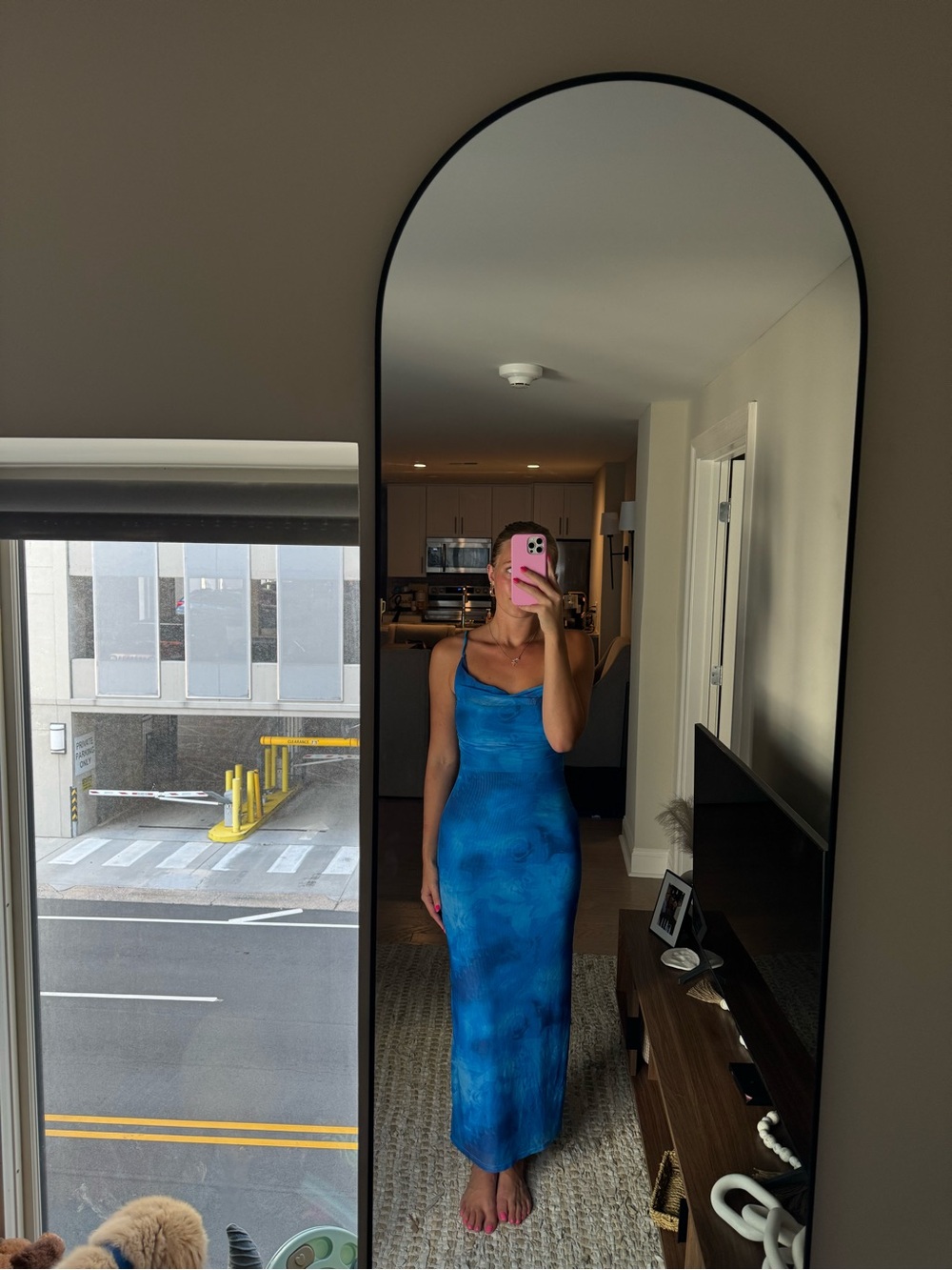 Amazon Blue Tie-Dye Maxi Dress